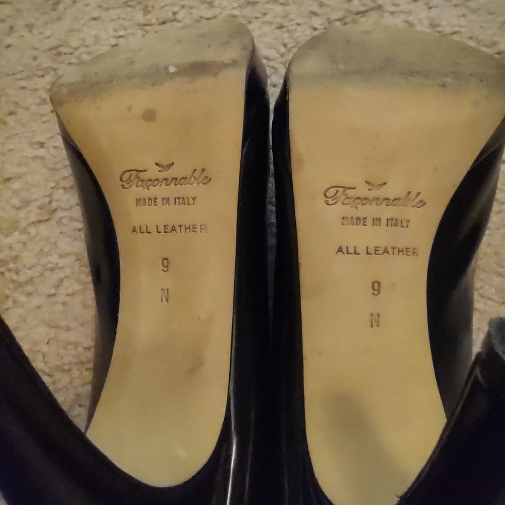Faconnable Leather Dress Pumps Size 9N - Picture 7 of 8